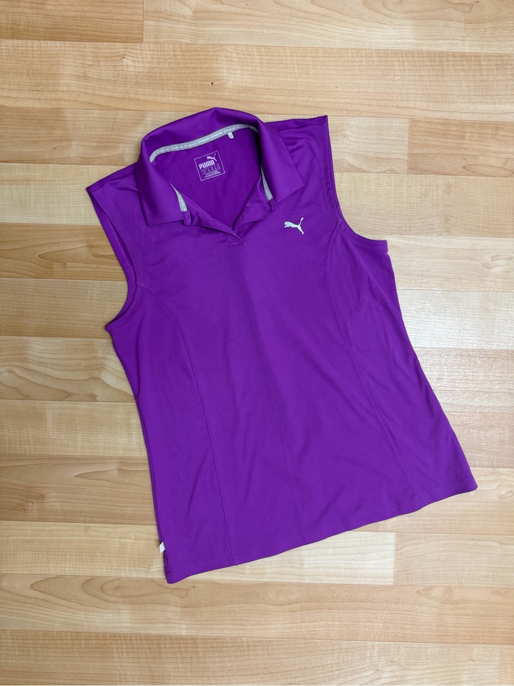 Puma Golf Women's Purple Sleeveless Polo Size L DryCell Tennis Athletic Top